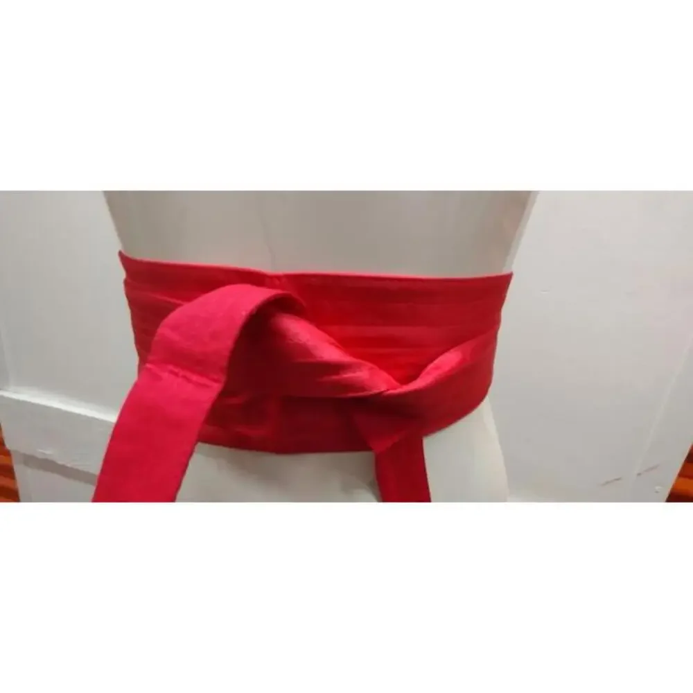 Vintage Silk Sash Belt Salmon Pink India Made Vintage Bohemian OBI WRAP KIMONO